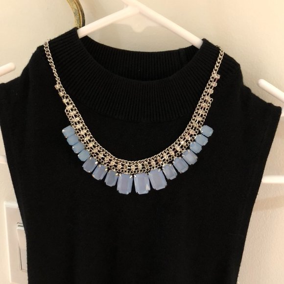 Preppy necklace Blue and Silvertone - Picture 3 of 4